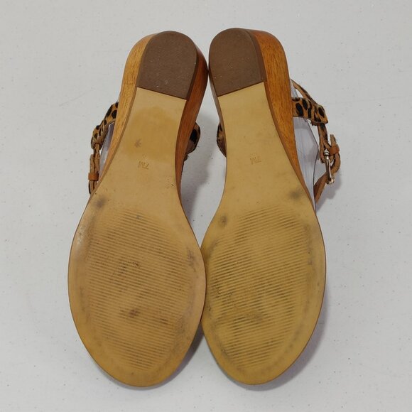 Diane von Furstenberg Dion Cheetah Leather Thong Sandals Women's Size 7 - Picture 9 of 11